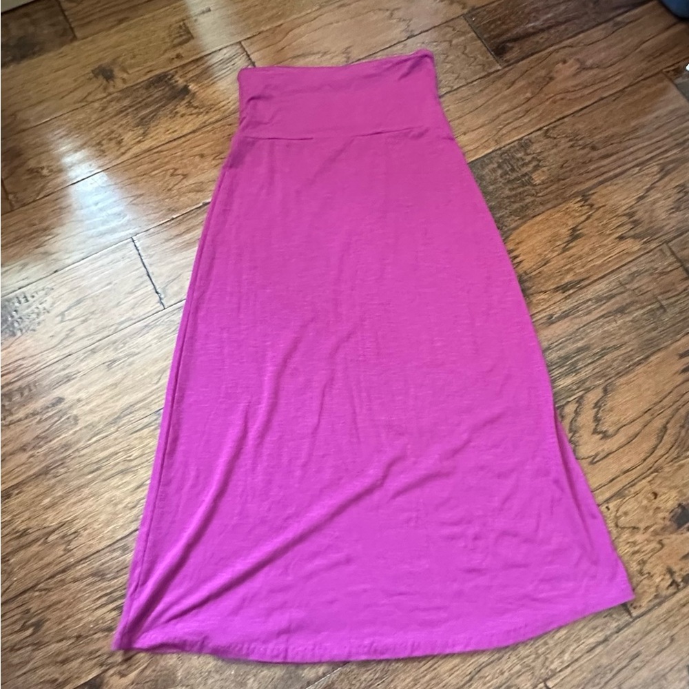 Pink Strapless Maxi shirt